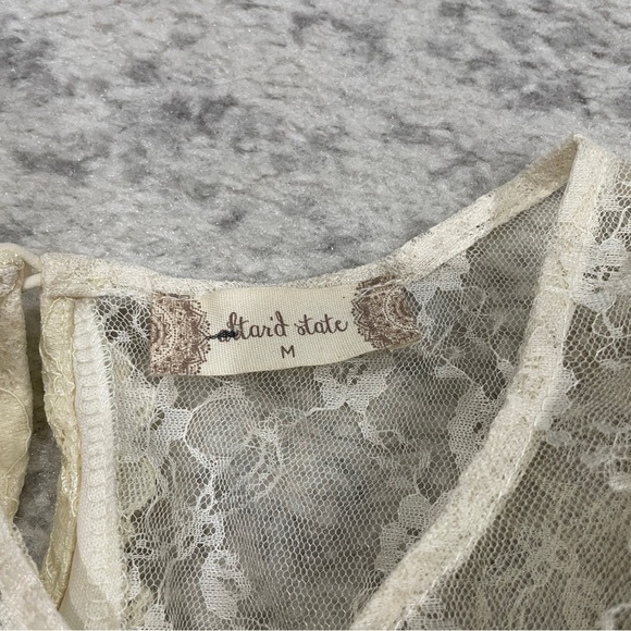 NWT Altar'd State Ivory Lace Midi Short Sleeve Dress - Picture 10 of 13